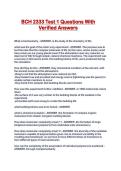 BCH 2333 Test 1 Questions With Verified Answers