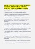 WGU D115 OA Advanced Pathophysiology&NewLine;Question and Answer &vert; A&plus; Verified &vert;&NewLine;2026&sol;2027 Updated Exam Review Pack