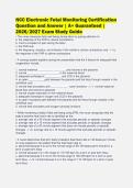 NCC Electronic Fetal Monitoring Certification&NewLine;Question and Answer &vert; A&plus; Guaranteed &vert;&NewLine;2026&sol;2027 Exam Study Guide
