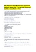 NCC Electronic Fetal Monitoring Certification&NewLine;Question and Answer &vert; A&plus; Verified &vert; 2026&sol;2027&NewLine;Updated Exam Review Pack