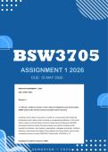 BSW3705 Assignment 1 2026 - Distinction &vert; Due 5 May 2026