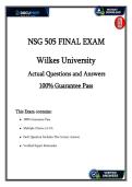 NSG 505 Final Exam Study Guide &ndash; Public Health Nursing &lpar;Wilkes&rpar;