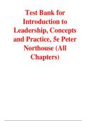 Test Bank Introduction to Leadership Concepts and Practice 5th Edition Northouse All Chapters Questions Answers PDF Download&NewLine;&NewLine;