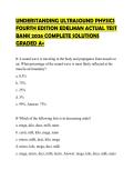 UNDERSTANDING ULTRASOUND PHYSICS &NewLine;FOURTH EDITION EDELMAN ACTUAL TEST &NewLine;BANK 2026 COMPLETE SOLUTIONS &NewLine;GRADED A&plus;