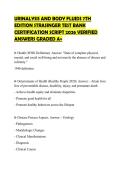 URINALYSIS AND BODY FLUIDS 7TH &NewLine;EDITION STRASINGER TEST BANK &NewLine;CERTIFICATION SCRIPT 2026 VERIFIED &NewLine;ANSWERS GRADED A&plus; 