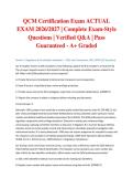 QCM Certification Exam ACTUAL EXAM 2026&sol;2027 &vert; Complete Exam-Style Questions &vert; Verified Q&A &vert; Pass Guaranteed - A&plus; Graded