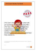 CPCE Exam 2 Review Test Bank Latest with &NewLine;300 Questions and Correct Answers&sol; NBCC &NewLine;CPCE Test &sol; CPCE &ndash; Counselor Preparation &NewLine;Comprehensive Exam QUESTIONS AND &NewLine;CORRECT ANSWERS &lpar;100&percnt; CORRECT &NewLine;ANSWERS&rpar; WITH RATIONALES&sol; GUARANTEED &NewLine;PASS GRADED A&plus; 