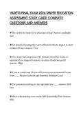VADETS FINAL EXAM 2026 DRIVER EDUCATION &NewLine;ASSESSMENT STUDY GUIDE COMPLETE &NewLine;QUESTIONS AND ANSWERS