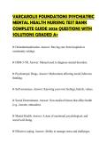 VARCAROLIS FOUNDATIONS PSYCHIATRIC &NewLine;MENTAL HEALTH NURSING TEST BANK &NewLine;COMPLETE GUIDE 2026 QUESTIONS WITH &NewLine;SOLUTIONS GRADED A&plus;