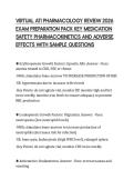 VIRTUAL ATI PHARMACOLOGY REVIEW 2026 &NewLine;EXAM PREPARATION PACK KEY MEDICATION &NewLine;SAFETY PHARMACOKINETICS AND ADVERSE &NewLine;EFFECTS WITH SAMPLE QUESTIONS 