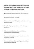 VIRTUAL ATI PHARMACOLOGY REVIEW 2026 &NewLine;REVISION NOTES AND STRUCTURED NURSING &NewLine;PHARMACOLOGY OVERVIEW GUIDE 