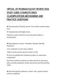 VIRTUAL ATI PHARMACOLOGY REVIEW 2026 &NewLine;STUDY GUIDE COMPLETE DRUG &NewLine;CLASSIFICATIONS MECHANISMS AND &NewLine;PRACTICE QUESTIONS