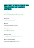 WALL STREET ACTUAL TEST PAPER 2026 &NewLine;FULL QUESTIONS AND SOLUTIONS &NewLine;VERIFIED A&plus;