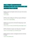 WALL STREET COMPREHENSIVE &NewLine;EXAMINATION TEST 2026 QUESTIONS AND &NewLine;ANSWERS FULLY SOLVED 