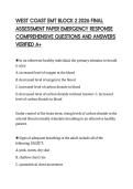 WEST COAST EMT BLOCK 2 2026 FINAL &NewLine;ASSESSMENT PAPER EMERGENCY RESPONSE &NewLine;COMPREHENSIVE QUESTIONS AND ANSWERS &NewLine;VERIFIED A&plus;