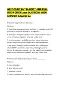WEST COAST EMT BLOCK THREE FULL &NewLine;STUDY GUIDE 2026 QUESTIONS WITH &NewLine;ANSWERS GRADED A&plus;