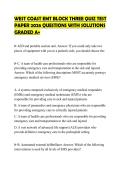 WEST COAST EMT BLOCK THREE QUIZ TEST &NewLine;PAPER 2026 QUESTIONS WITH SOLUTIONS &NewLine;GRADED A&plus;
