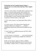 Florida Basic Recruit Training Program-Chapter 1 Introduction to Law Enforcement Questions With Complete Solutions