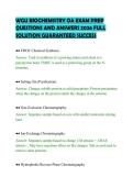 WGU BIOCHEMISTRY OA EXAM PREP &NewLine;QUESTIONS AND ANSWERS 2026 FULL &NewLine;SOLUTION GUARANTEED SUCCESS 