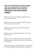 WGU C787 NUTRITION AND FOOD SAFETY &NewLine;2026 FINAL REVIEW PACK COMPLETE &NewLine;QUESTION SET AND CORE CONCEPT &NewLine;SUMMARY