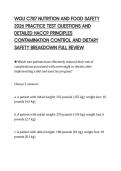 WGU C787 NUTRITION AND FOOD SAFETY &NewLine;2026 PRACTICE TEST QUESTIONS AND &NewLine;DETAILED HACCP PRINCIPLES &NewLine;CONTAMINATION CONTROL AND DIETARY &NewLine;SAFETY BREAKDOWN FULL REVIEW 