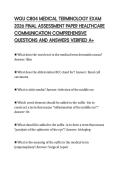 WGU C804 MEDICAL TERMINOLOGY EXAM &NewLine;2026 FINAL ASSESSMENT PAPER HEALTHCARE &NewLine;COMMUNICATION COMPREHENSIVE &NewLine;QUESTIONS AND ANSWERS VERIFIED A&plus; 