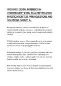 WGU D431 DIGITAL FORENSICS IN &NewLine;CYBERSECURITY EXAM 2026 CERTIFICATION &NewLine;INVESTIGATION TEST PAPER QUESTIONS AND &NewLine;SOLUTIONS GRADED A&plus;
