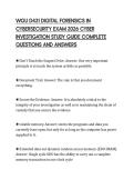 WGU D431 DIGITAL FORENSICS IN &NewLine;CYBERSECURITY EXAM 2026 CYBER &NewLine;INVESTIGATION STUDY GUIDE COMPLETE &NewLine;QUESTIONS AND ANSWERS
