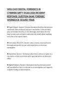 WGU D431 DIGITAL FORENSICS IN &NewLine;CYBERSECURITY EXAM 2026 INCIDENT &NewLine;RESPONSE QUESTION BANK FORENSIC &NewLine;WORKBOOK SOLVED ITEMS