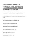 WGU D431 DIGITAL FORENSICS IN &NewLine;CYBERSECURITY EXAM 2026 PRACTICAL &NewLine;ANALYSIS TEST PAPER DIGITAL EVIDENCE &NewLine;REVIEW SHEET FULL SOLUTION
