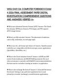WGU D431 OA COMPUTER FORENSICS EXAM &NewLine;4 2026 FINAL ASSESSMENT PAPER DIGITAL &NewLine;INVESTIGATION COMPREHENSIVE QUESTIONS &NewLine;AND ANSWERS VERIFIED A&plus; 