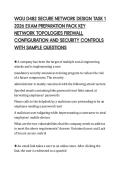 WGU D482 SECURE NETWORK DESIGN TASK 1 &NewLine;2026 EXAM PREPARATION PACK KEY &NewLine;NETWORK TOPOLOGIES FIREWALL &NewLine;CONFIGURATION AND SECURITY CONTROLS &NewLine;WITH SAMPLE QUESTIONS