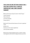 WGU D482 SECURE NETWORK DESIGN TASK 1 &NewLine;2026 FINAL REVIEW PACK COMPLETE &NewLine;QUESTION SET AND CORE CONCEPT &NewLine;SUMMARY 