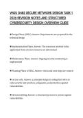WGU D482 SECURE NETWORK DESIGN TASK 1 &NewLine;2026 REVISION NOTES AND STRUCTURED &NewLine;CYBERSECURITY DESIGN OVERVIEW GUIDE 