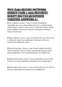 WGU D482 SECURE NETWORK &NewLine;DESIGN TASK 1 2026 SECURITY &NewLine;SCRIPT SOLVED QUESTIONS &NewLine;VERIFIED ANSWERS A&plus; 