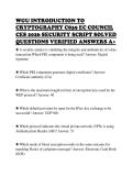 WGU INTRODUCTION TO &NewLine;CRYPTOGRAPHY C839 EC COUNCIL &NewLine;CES 2026 SECURITY SCRIPT SOLVED &NewLine;QUESTIONS VERIFIED ANSWERS A&plus; 