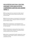 WGU NUTRITION D440 EXAM 4 2026 FINAL &NewLine;ASSESSMENT PAPER HUMAN NUTRITION &NewLine;COMPREHENSIVE QUESTIONS AND ANSWERS &NewLine;VERIFIED A&plus;