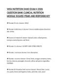 WGU NUTRITION D440 EXAM 4 2026 &NewLine;QUESTION BANK CLINICAL NUTRITION &NewLine;MODULE SOLVED ITEMS AND RESPONSE KEY 