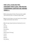 WSET LEVEL 2 EXAM 2026 FINAL &NewLine;ASSESSMENT PAPER GLOBAL WINE REGIONS &NewLine;COMPREHENSIVE QUESTIONS AND ANSWERS &NewLine;VERIFIED A&plus; 