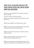 WSET LEVEL 2 EXAM 2026 PRACTICE TEST &NewLine;PAPER TASTING NOTES AND THEORY REVIEW &NewLine;SHEET FULL SOLUTIONS 