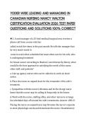 YODER WISE LEADING AND MANAGING IN &NewLine;CANADIAN NURSING NANCY WALTON &NewLine;CERTIFICATION EVALUATION 2026 TEST PAPER &NewLine;QUESTIONS AND SOLUTIONS 100&percnt; CORRECT