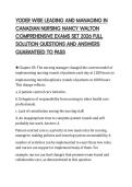 YODER WISE LEADING AND MANAGING IN &NewLine;CANADIAN NURSING NANCY WALTON &NewLine;COMPREHENSIVE EXAMS SET 2026 FULL &NewLine;SOLUTION QUESTIONS AND ANSWERS &NewLine;GUARANTEED TO PASS