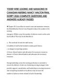 YODER WISE LEADING AND MANAGING IN &NewLine;CANADIAN NURSING NANCY WALTON FINAL &NewLine;SCRIPT 2026 COMPLETE QUESTIONS AND &NewLine;ANSWERS ALREADY PASSED 