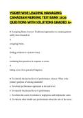 YODER WISE LEADING MANAGING &NewLine;CANADIAN NURSING TEST BANK 2026 &NewLine;QUESTIONS WITH SOLUTIONS GRADED A&plus;