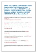INIWIC Test 3 Updated Exam 2026 WITH Recent &NewLine;Newest Verified And Well Analyzed Exam &NewLine;Questions  &lpar;Actual Exam 2026-2027&rpar; Correct &NewLine;Detailed & Verified ANSWERS &lpar;100&percnt; Accurate &NewLine;Solutions&rpar; ALREADY GRADED A&plus;&vert;&vert;NEWEST &NewLine;VERSION Of The Exam Guarantee Pass&excl;&excl; 