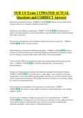 NUR 111    Bundled Exam Questions WITH  CORRECT Answers