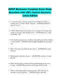 NEIEP Mechanics Complete Exam Study &NewLine;Questions with 100&percnt; Correct Answers &vert; &NewLine;Latest Edition 