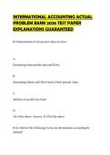 INTERNATIONAL ACCOUNTING ACTUAL&NewLine;PROBLEM BANK 2026 TEST PAPER&NewLine;EXPLANATIONS GUARANTEED&NewLine;