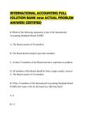 INTERNATIONAL ACCOUNTING FULL&NewLine;SOLUTION BANK 2026 ACTUAL PROBLEM&NewLine;ANSWERS CERTIFIED&NewLine;