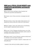 ISDS 361A FINAL EXAM SCRIPT 2026&NewLine;COMPLETE QUESTIONS ACCURATE&NewLine;ANSWERS&NewLine;
